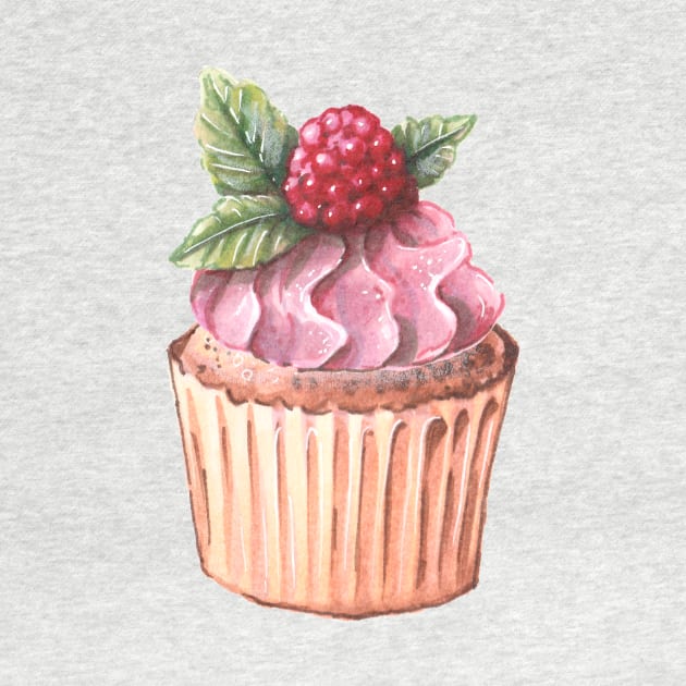 Raspberry Cupcake by illustreline